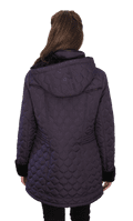 ❤️ Up to Plus ❤️ Womens Fleece Lined Hooded Quilted Purple Coat db218
